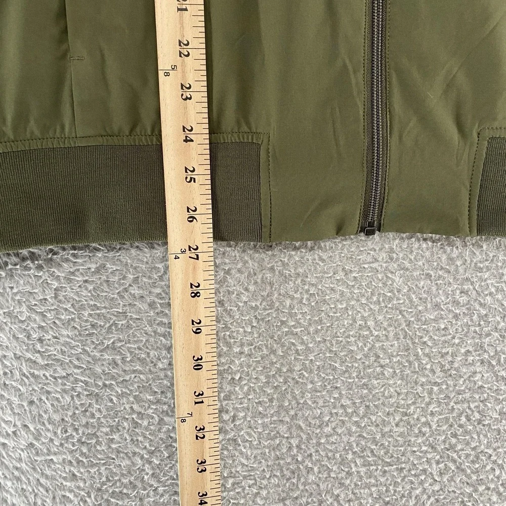 Banana Republic Bomber Jacket Mens XL Olive Army Green Full Zip Up Lightweight